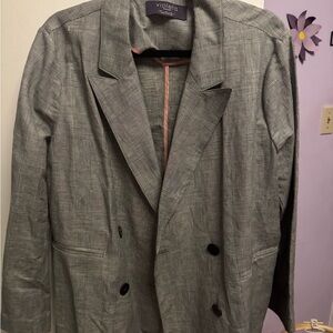 Houndstooth Double Breasted Blazer